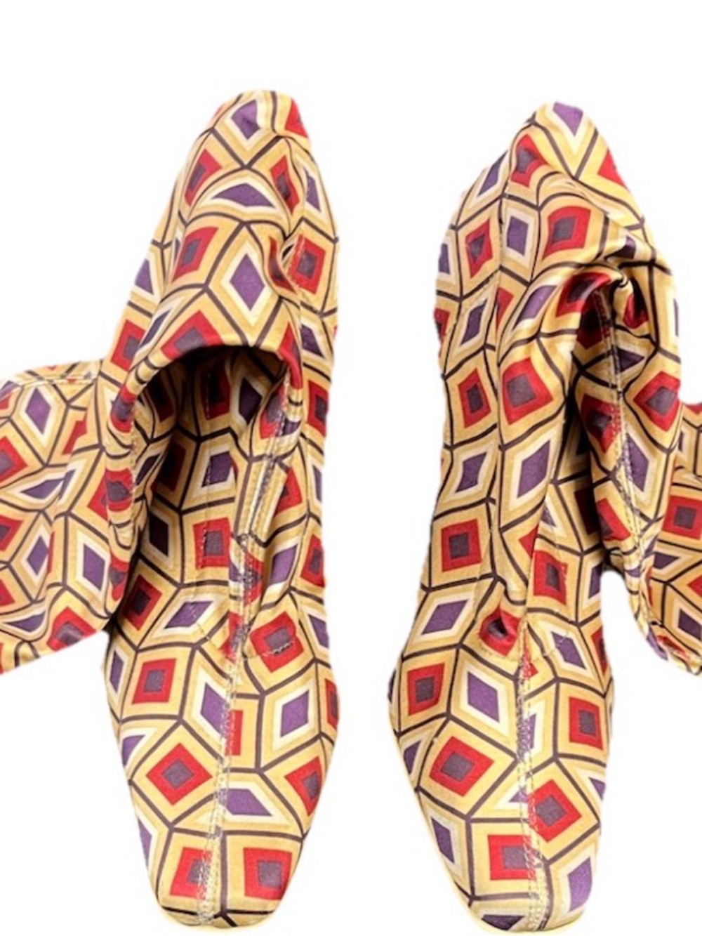 Fabric, High Heeled Boots, Retro Style, Size 36, www.why.it boots,